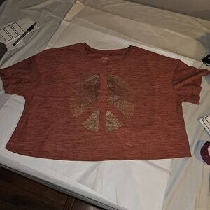 Old navy crop top "peace" "orange"